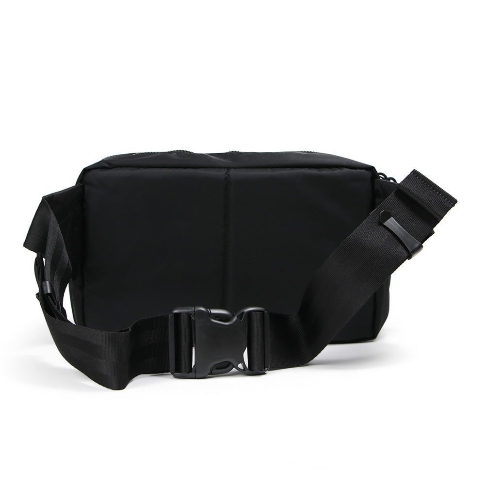 square logo black nylon square waist bag