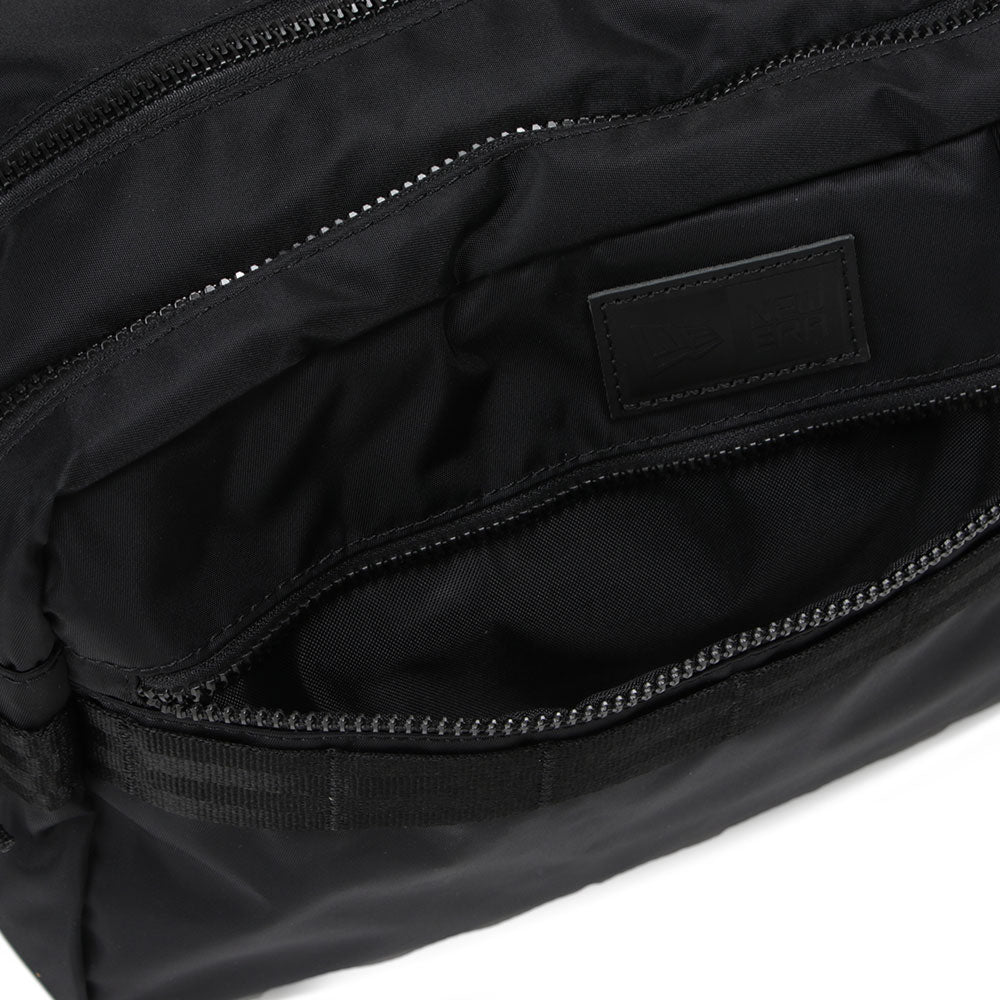 square logo black nylon square waist bag