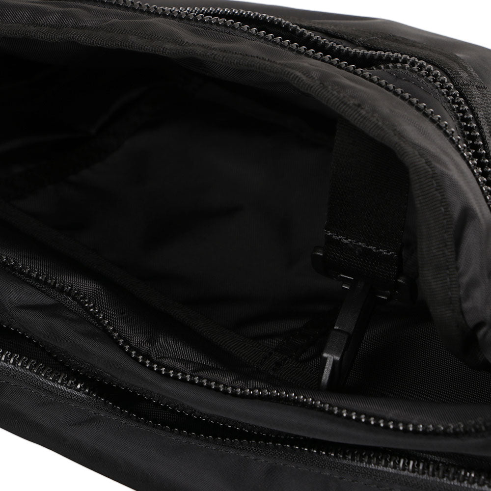 square logo black nylon square waist bag