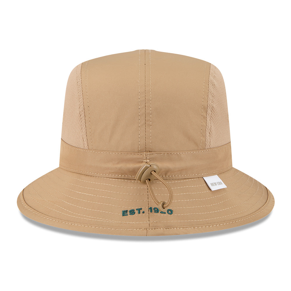 new era outdoor mountain logo khaki sports bucket hat other back