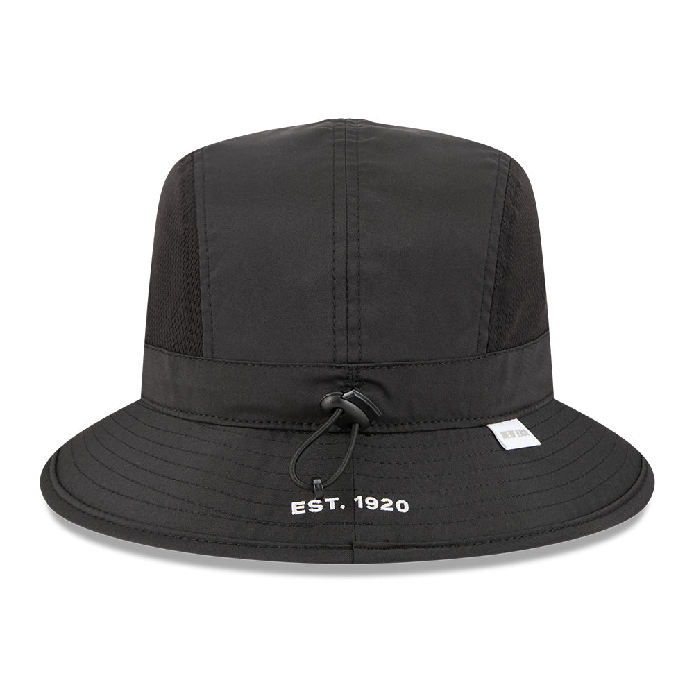 new era outdoor mountain logo black sports bucket hat other back