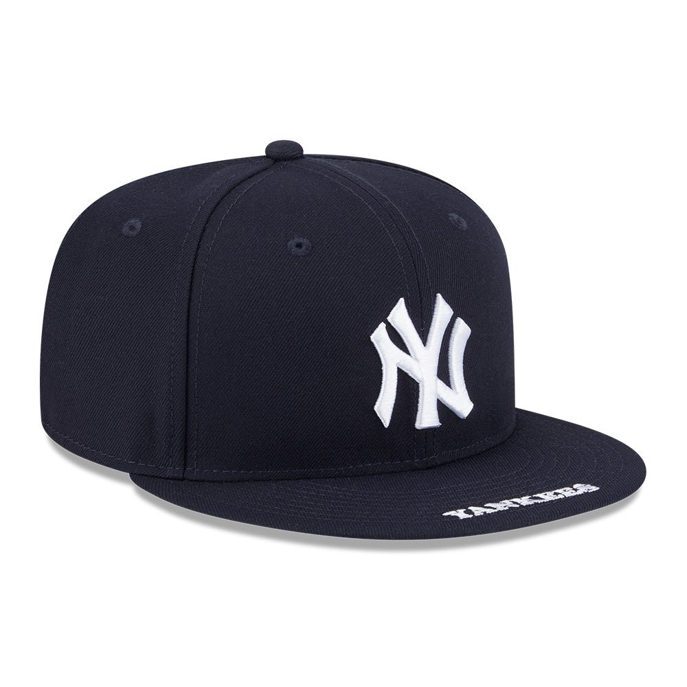 new era new york yankees visor wordmark navy 9fifty snapback cap logo and print