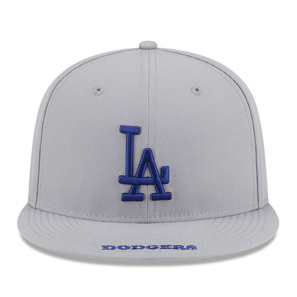new era los angeles dodgers visor wordmark grey 9fifty snapback cap opposite