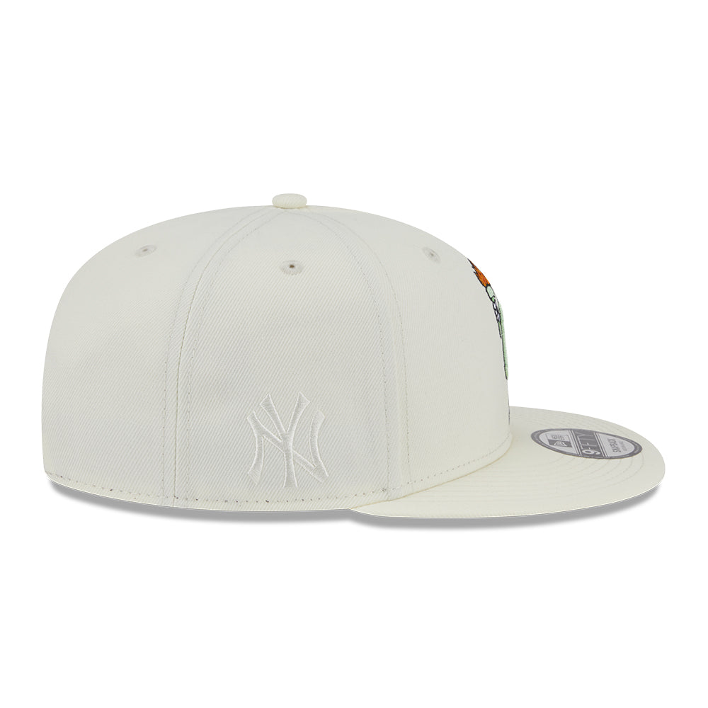 new era new york yankees major league baseball cartoon chrome white 9fifty snapback cap side