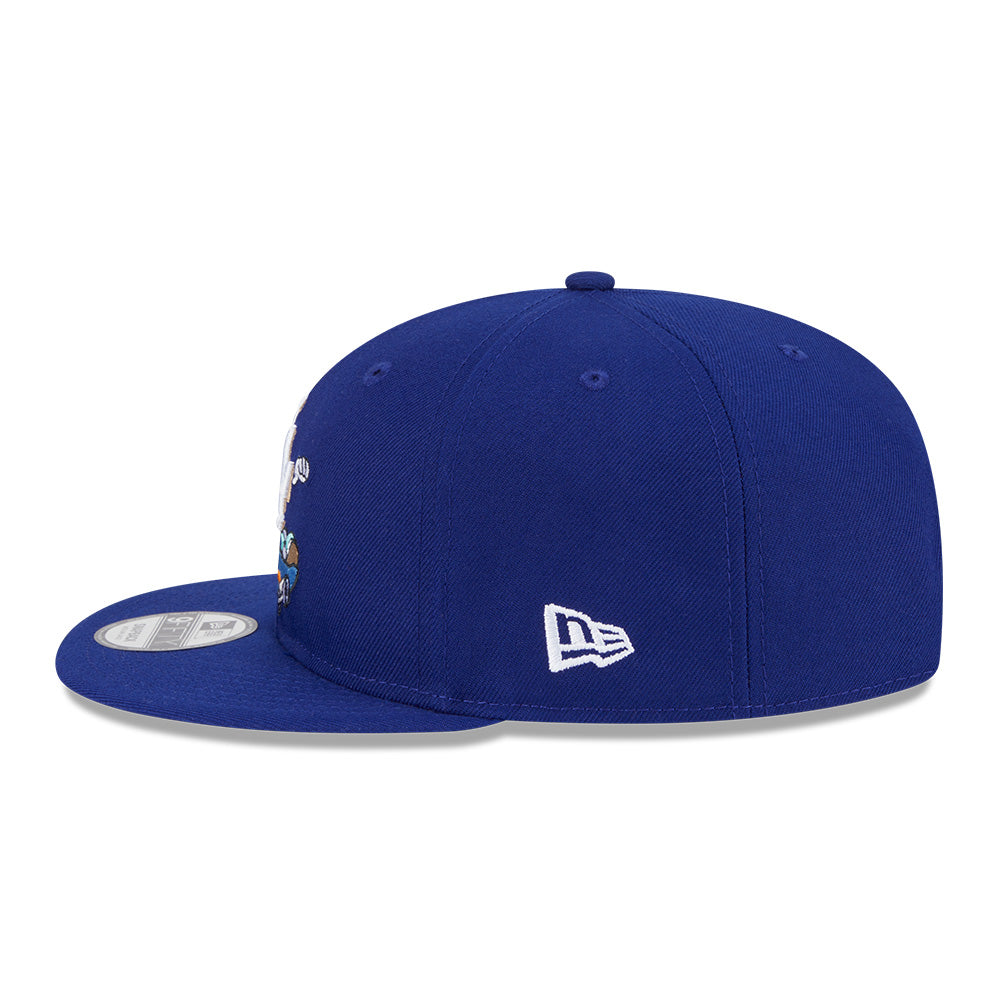 new era los angeles dodgers cartoon dark royal 9fifty snapback cap side