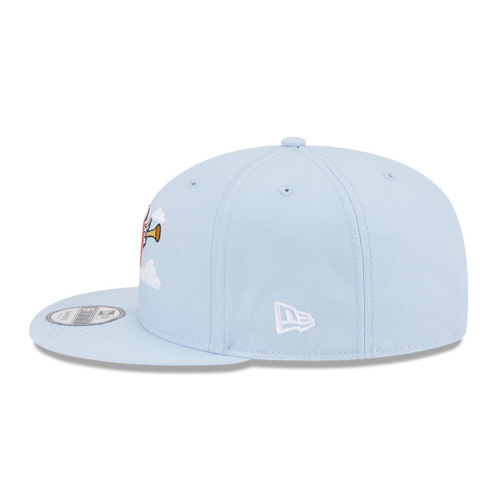 new era los angeles angels major league baseball cartoon soft blue 9fifty snapback cap side
