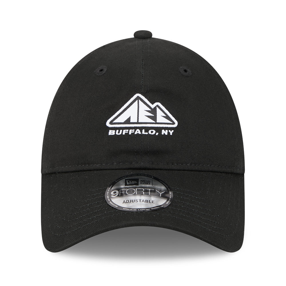 new era outdoor mountain logo black 9forty unstructured adjustable cap logo and print