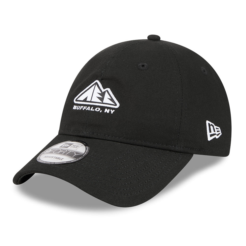 new era outdoor mountain logo black 9forty unstructured adjustable cap side