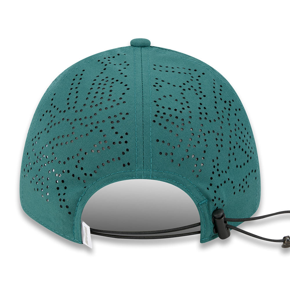 new era mini mountain logo ss26 pine needle green 9forty unstructured adjustable cap detail and color