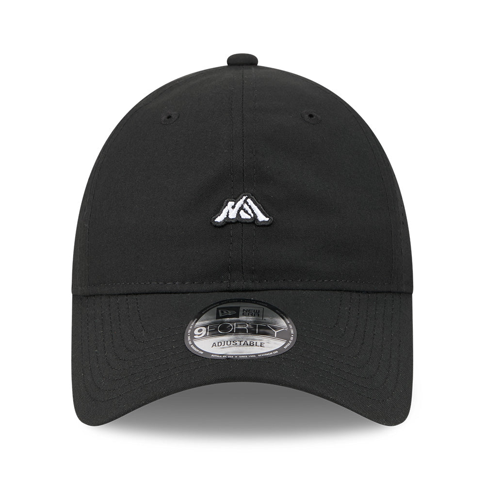 new era mini mountain logo ss26 black 9forty unstructured adjustable cap opposite side or other angle view