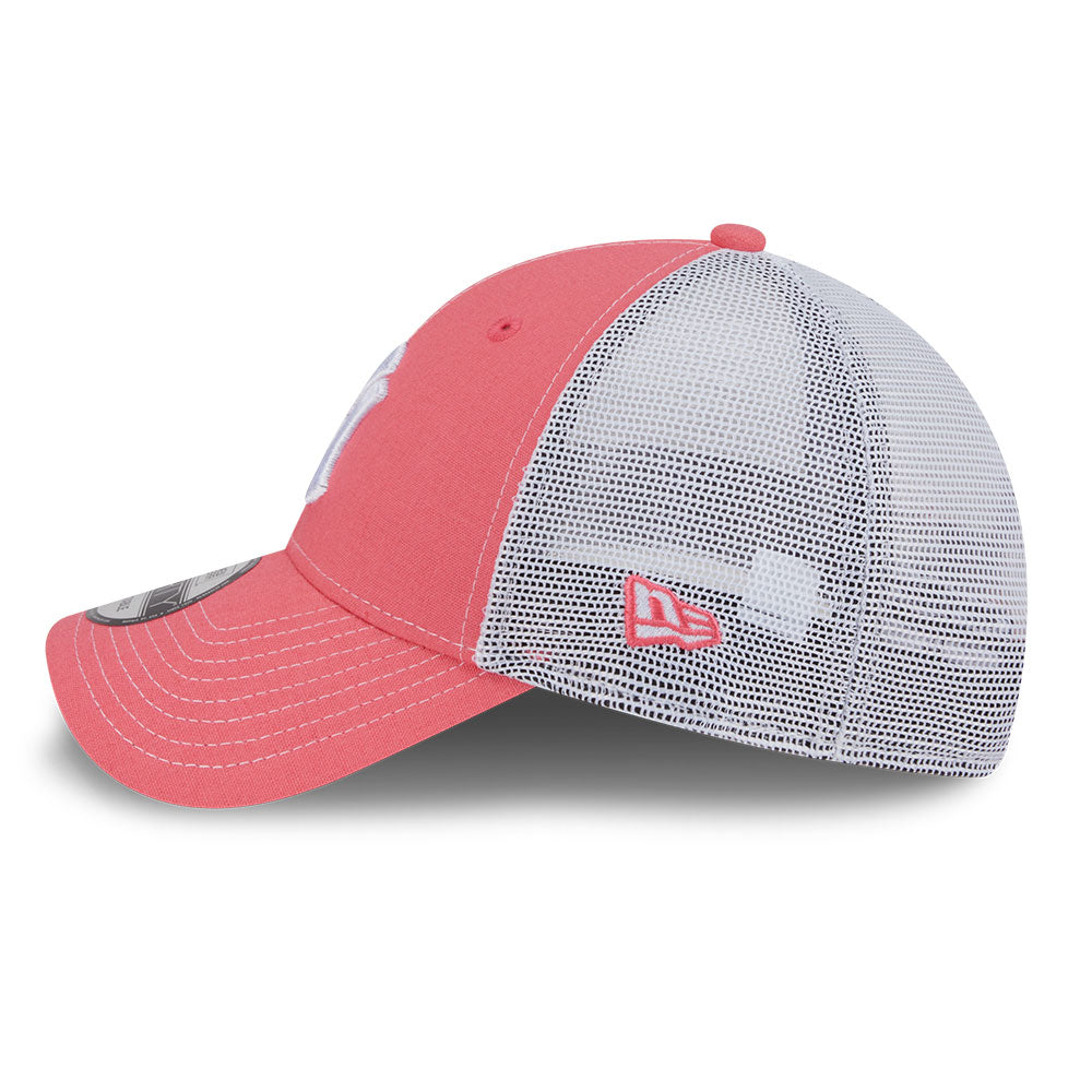 new era new york yankees resort ss26 blush white 9forty e frame trucker cap side