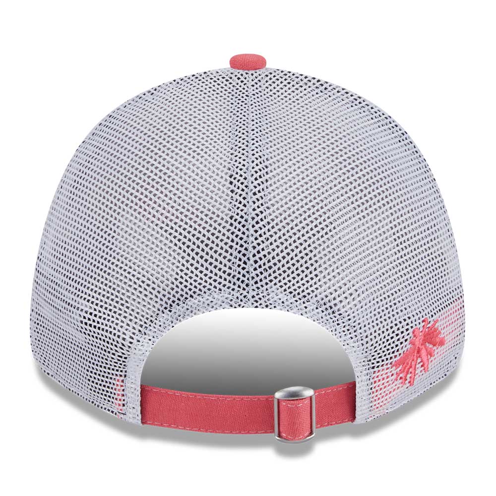 new era new york yankees resort ss26 blush white 9forty e frame trucker cap angle