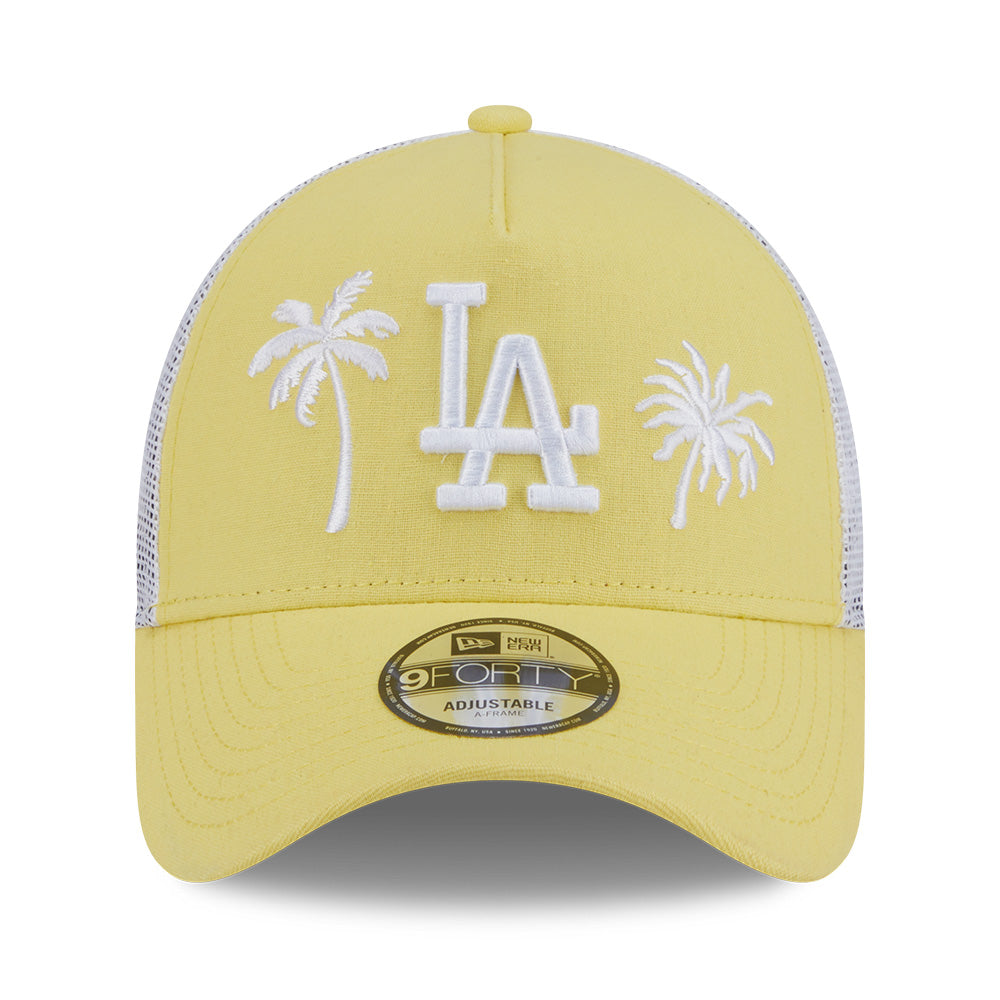 new era los angeles dodgers resort ss26 baby yellow white 9forty e frame trucker cap opposite