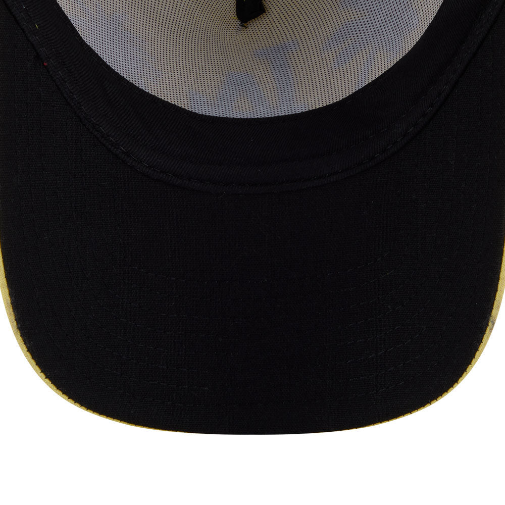 new era los angeles dodgers resort ss26 baby yellow white 9forty e frame trucker cap detail and color