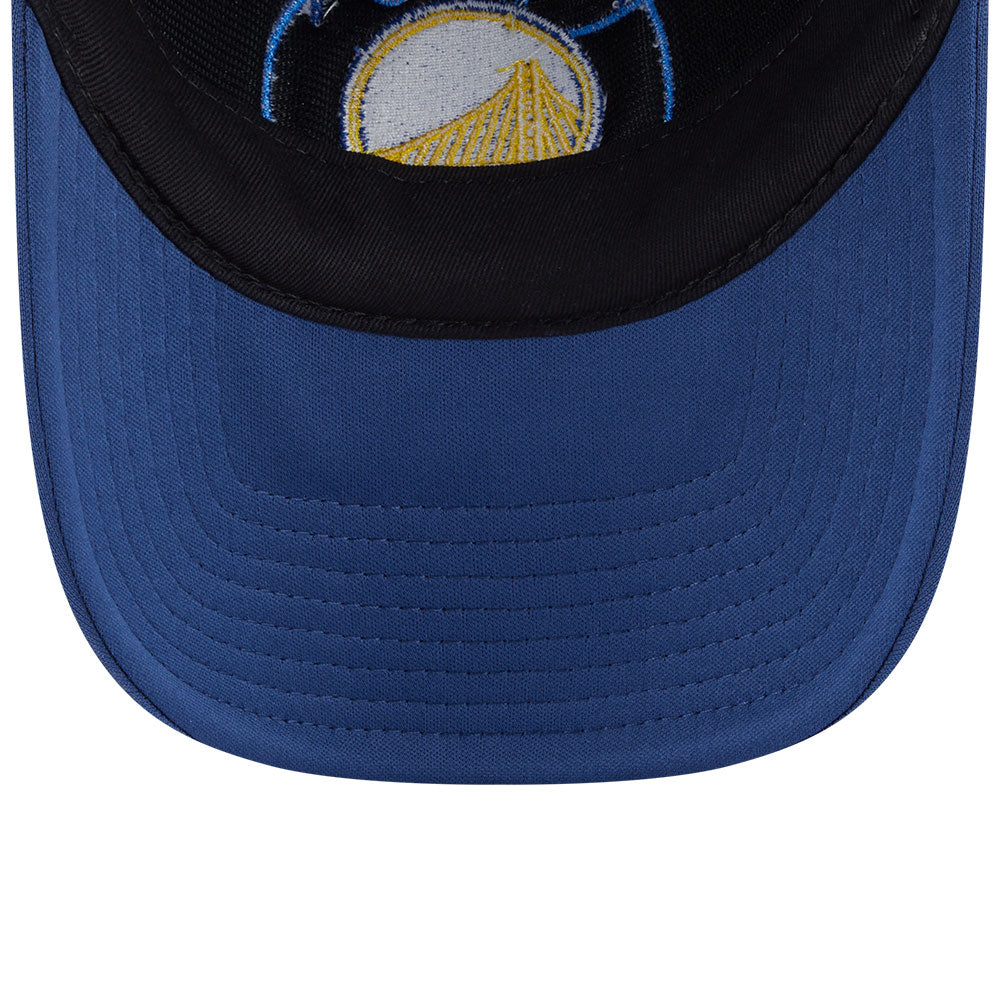 new era golden state warriors nba street game navy 9forty a frame trucker snapback cap detail and color