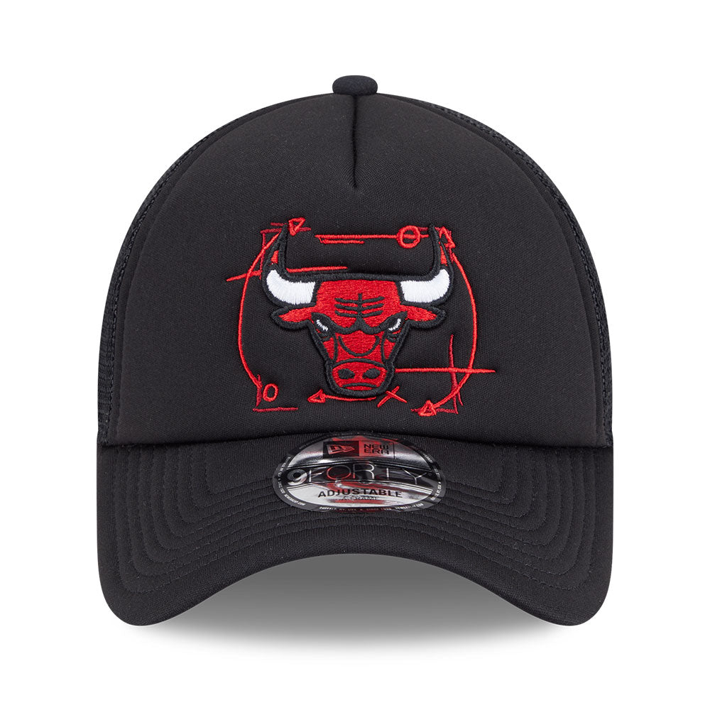 new era chicago bulls nba street game black 9forty a frame trucker snapback cap opposite