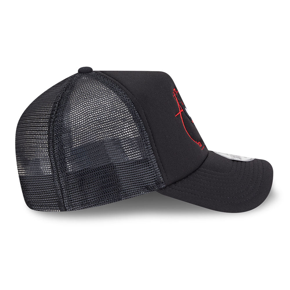 new era chicago bulls nba street game black 9forty a frame trucker snapback cap opposite side or other angle view