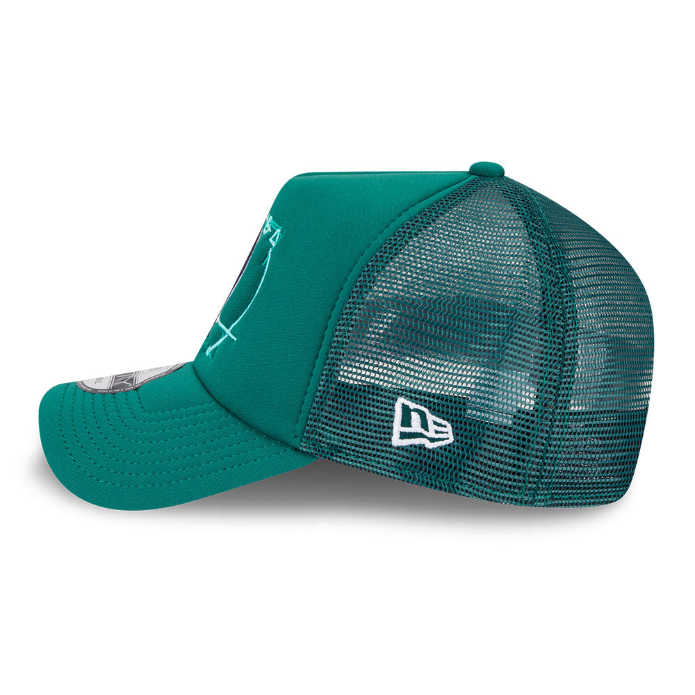 new era boston celtics nba street game dark green 9forty a frame trucker snapback cap side
