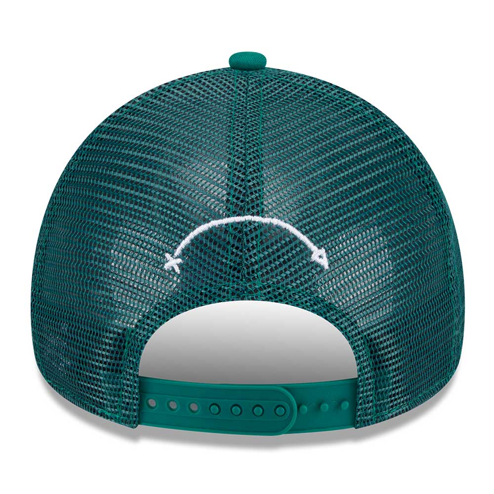 new era boston celtics nba street game dark green 9forty a frame trucker snapback cap angle