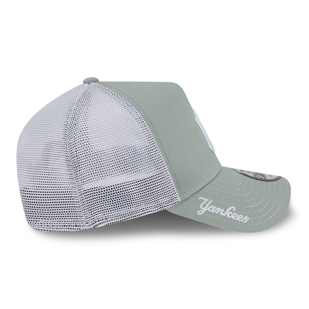 new york yankees color era ss26 everest green white 9forty a frame trucker cap other side