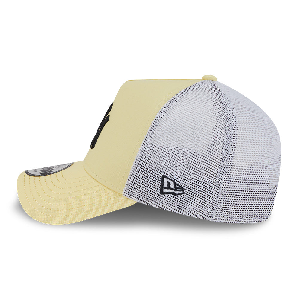 new york yankees color era ss26 baby yellow white 9forty a frame trucker cap side