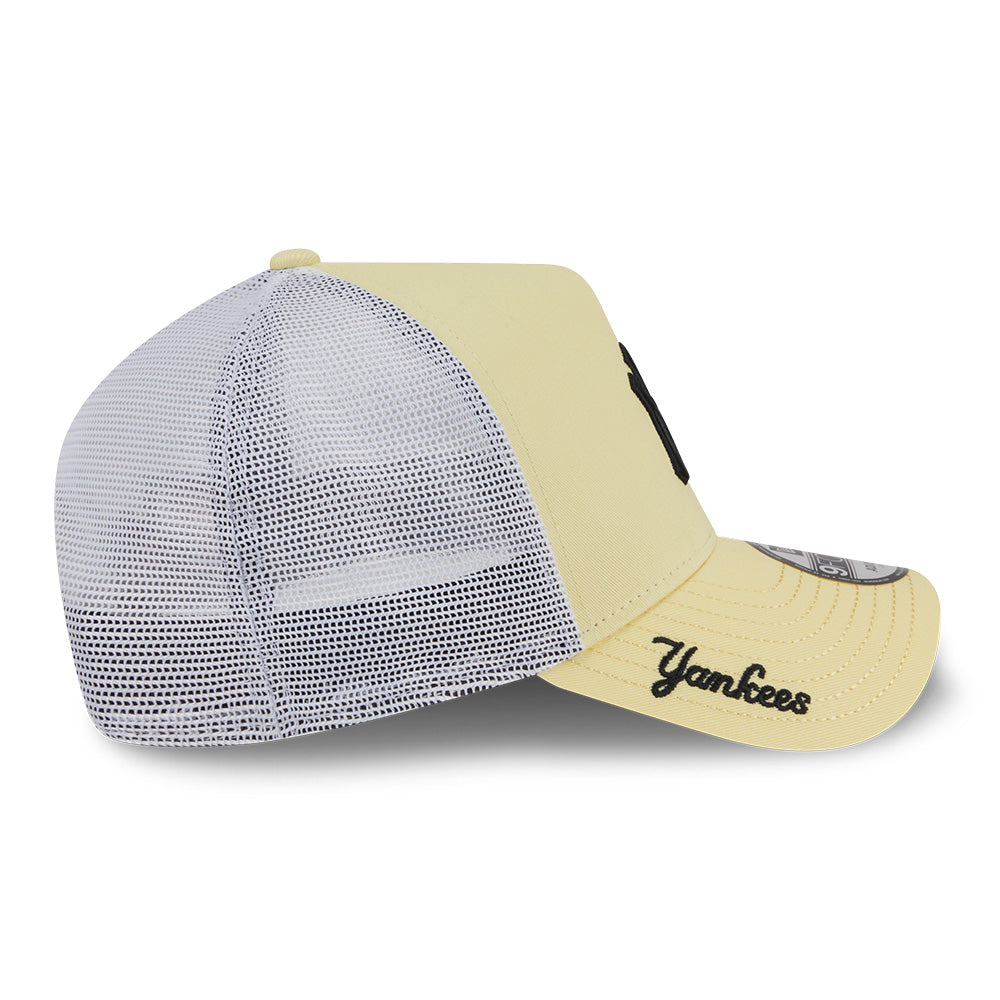 new york yankees color era ss26 baby yellow white 9forty a frame trucker cap other side