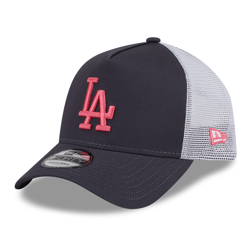 los angeles dodgers color era ss26 graphite white 9forty a frame trucker cap logo and print