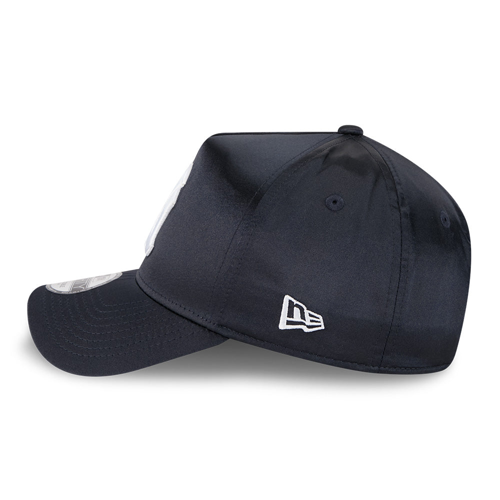 new york yankees satin cooperstown navy 9forty a frame snapback cap side