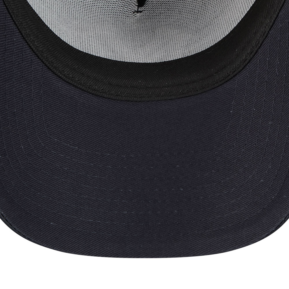 new york yankees satin cooperstown navy 9forty a frame snapback cap detail and color