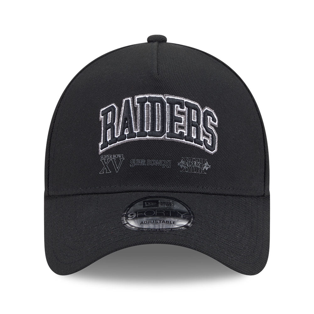 new era las vegas raiders raiders wear black 9forty a frame adjustable cap opposite side or other angle view