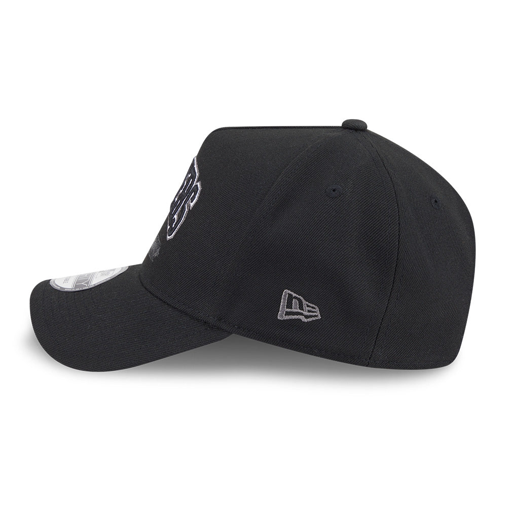 new era las vegas raiders raiders wear black 9forty a frame adjustable cap logo and print