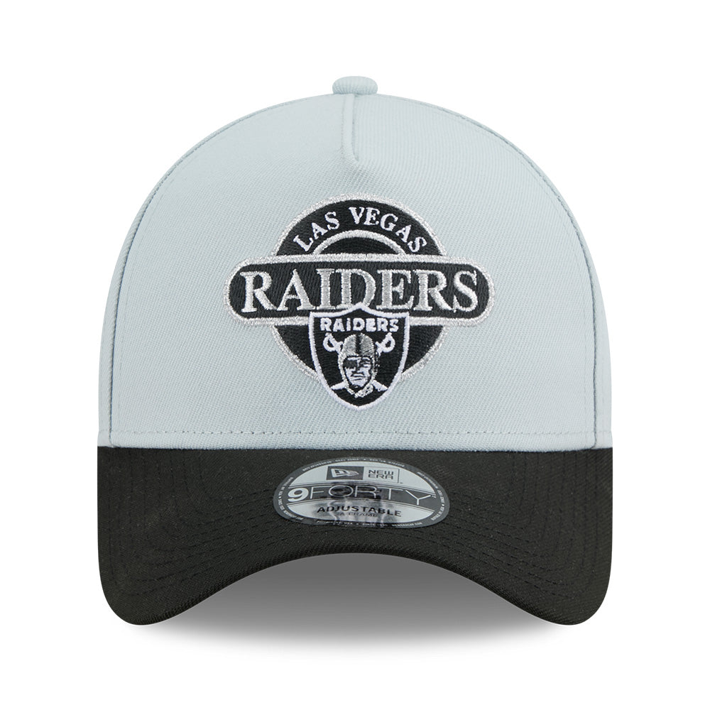 las vegas raiders nfl rivalry ss26 snow grey 9forty a frame adjustable cap logo and print