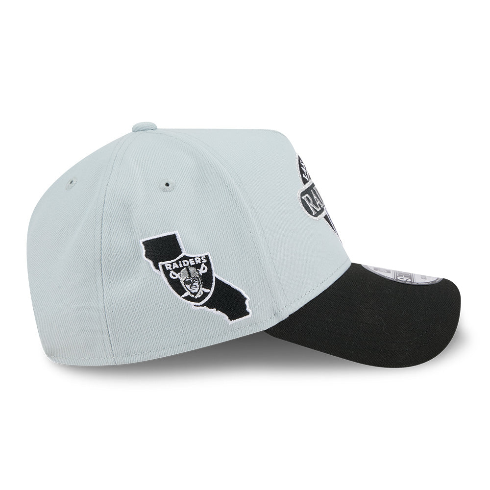 las vegas raiders nfl rivalry ss26 snow grey 9forty a frame adjustable cap opposite