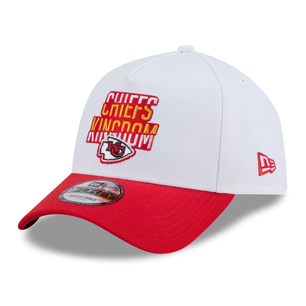 kansas city chiefs nfl rivalry ss26 white 9forty a frame adjustable cap logo and print