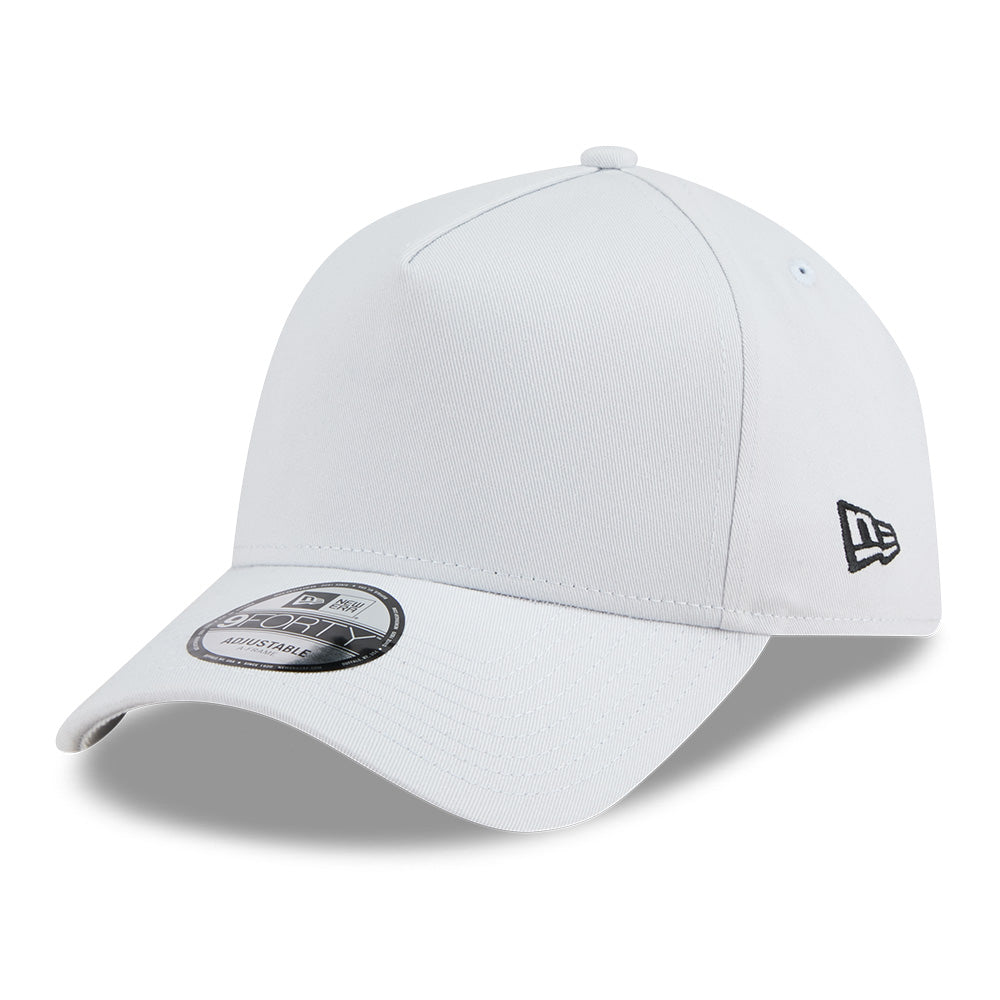 new era wordmark basic ss26 silver snow 9forty a frame adjustable cap side
