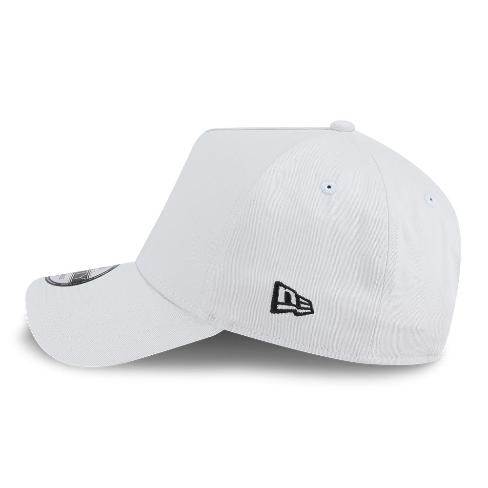 new era wordmark basic ss26 silver snow 9forty a frame adjustable cap opposite side or other angle view