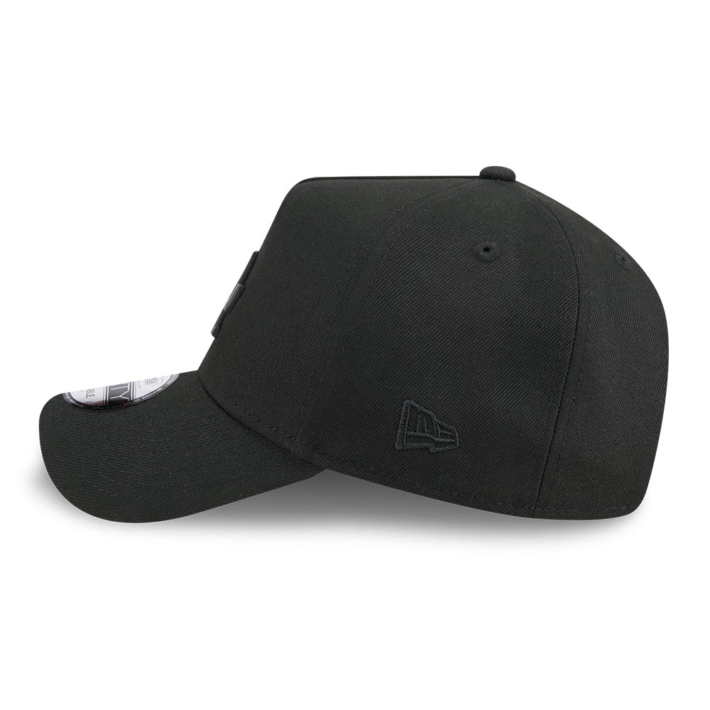 new era los angeles dodgers metal badge ss26 black 9forty a frame adjustable cap side