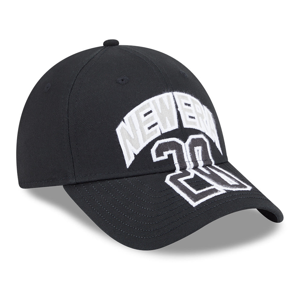 new era wordmark street archived black cross panels 9forty adjustable cap logo and print