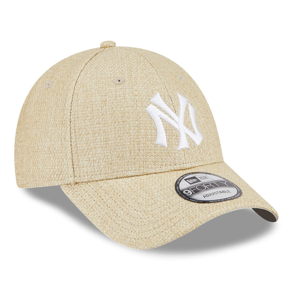 new era new york yankees raffia stone 9forty adjustable cap logo and print