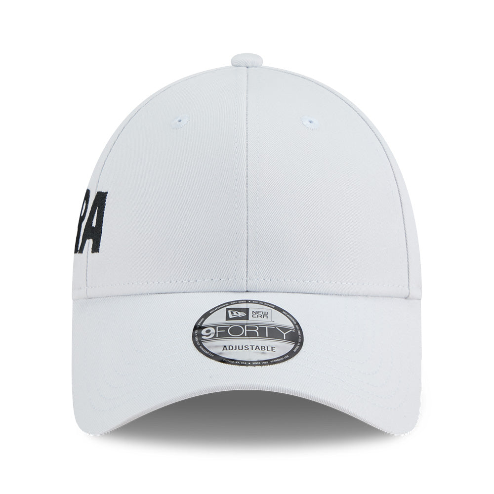 new era wordmark basic ss26 silver snow 9forty adjustable cap logo and print