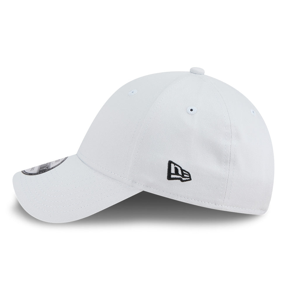 new era wordmark basic ss26 silver snow 9forty adjustable cap opposite side or other angle view