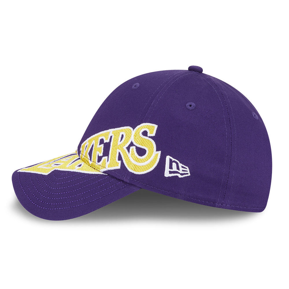 los angeles lakers mix league cross panels purple 9forty adjustable cap side