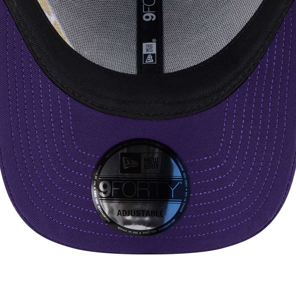 los angeles lakers mix league cross panels purple 9forty adjustable cap detail and color