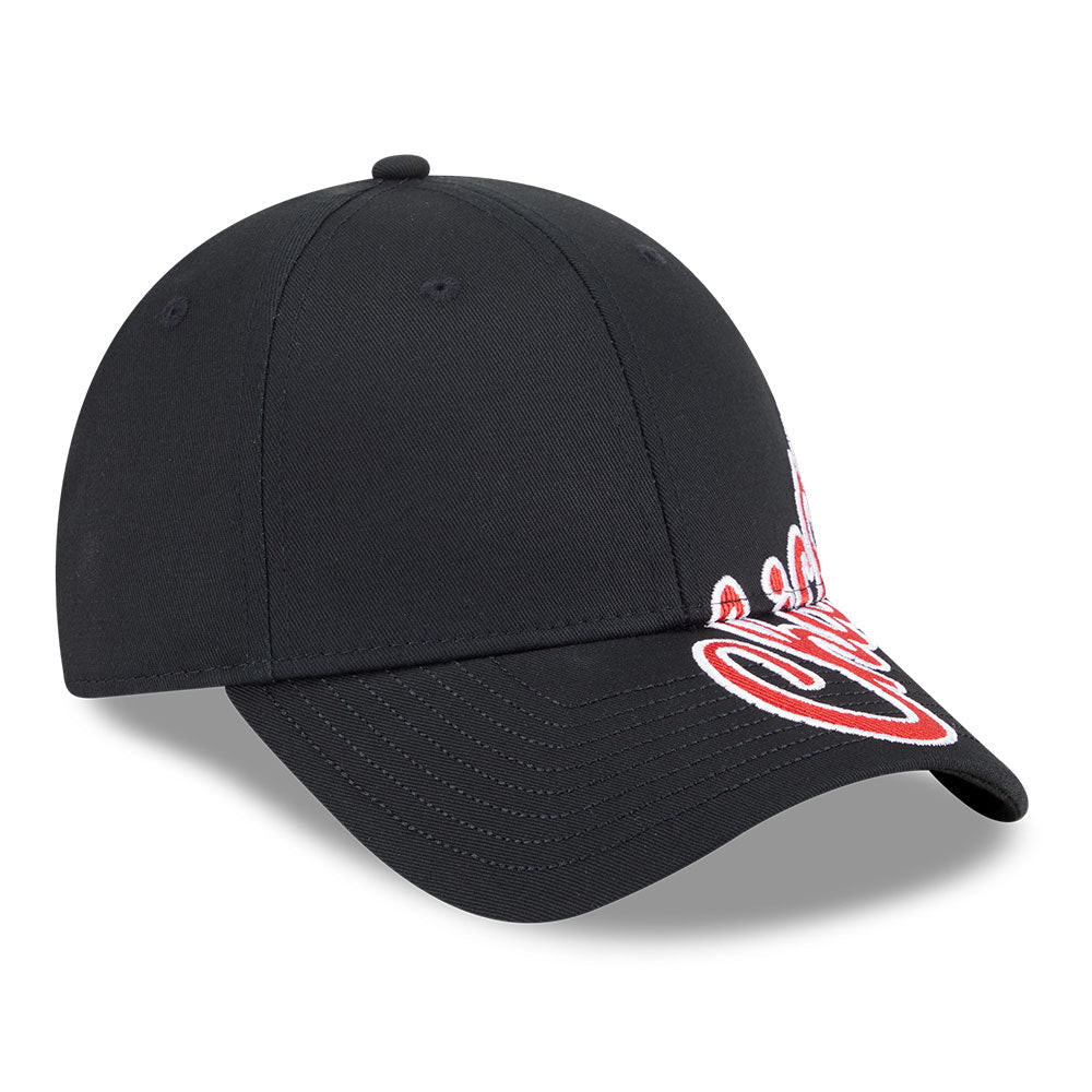 chicago bulls mix league cross panels black 9forty adjustable cap logo and print
