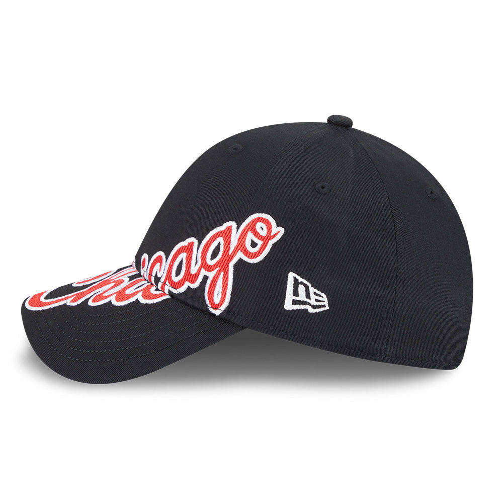 chicago bulls mix league cross panels black 9forty adjustable cap side
