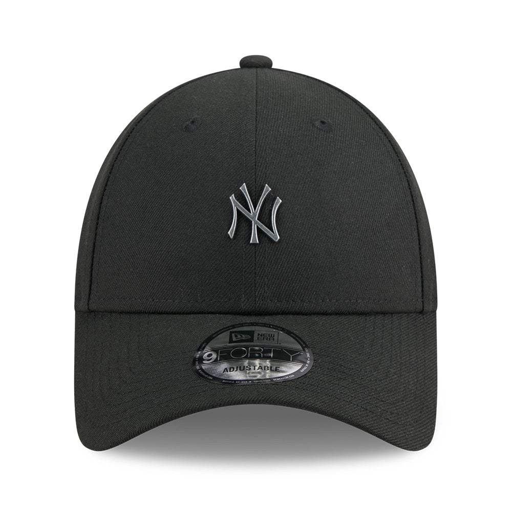 new york yankees rough mini metal badge ss26 black 9forty adjustable cap opposite