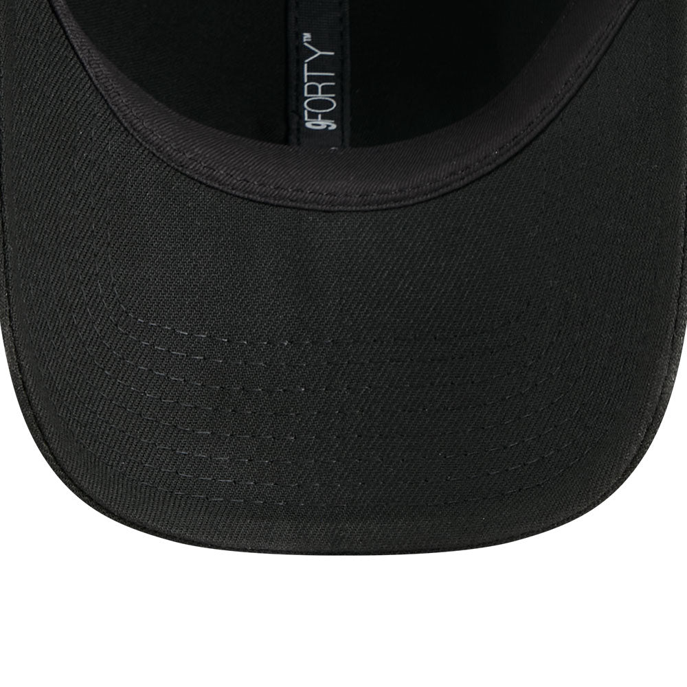 new york yankees rough mini metal badge ss26 black 9forty adjustable cap detail and color