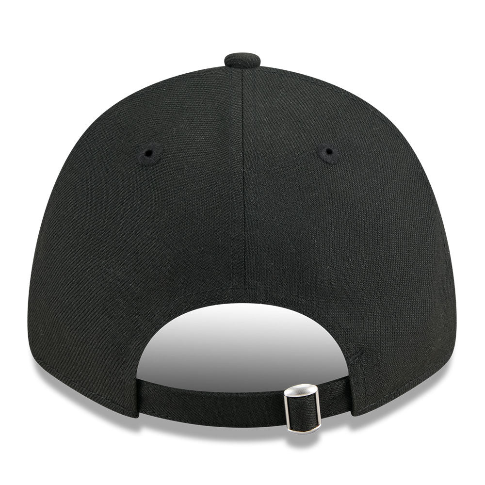 los angeles dodgers rough mini metal badge ss26 black 9forty adjustable cap back angle