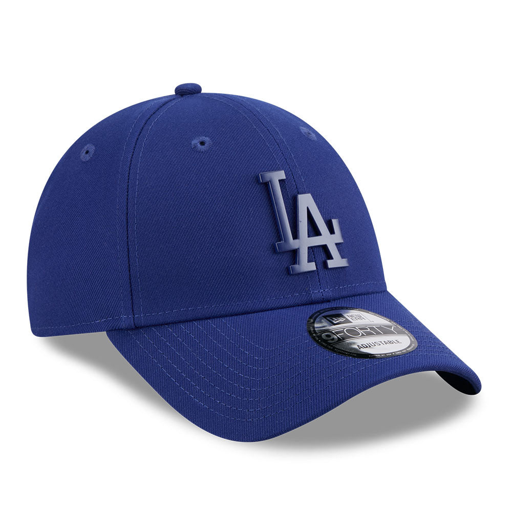 new era los angeles dodgers metal badge ss26 dark royal 9forty adjustable cap logo and print