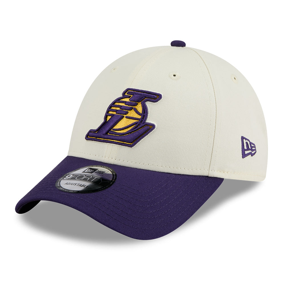 new era los angeles lakers league mix game day chrome white purple 9forty adjustable cap side
